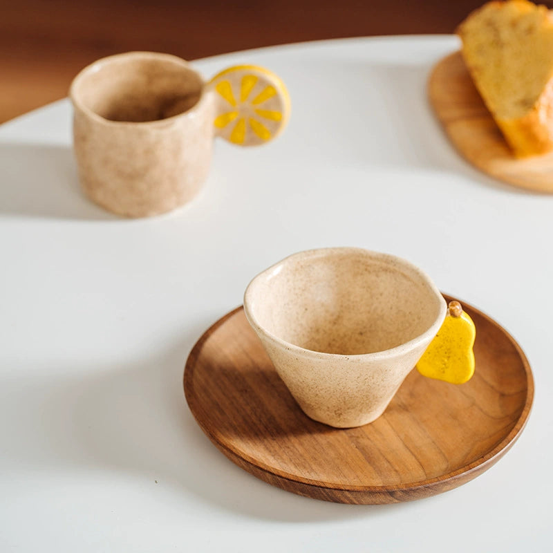 Citrus Delight Goblet Set | Handcrafted Ceramic - Playful Fruit Accents by Niki