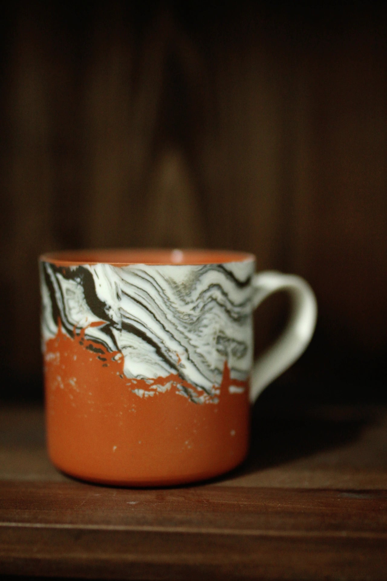 Brown Coffee Mug - Layered Clay by Zhuchen