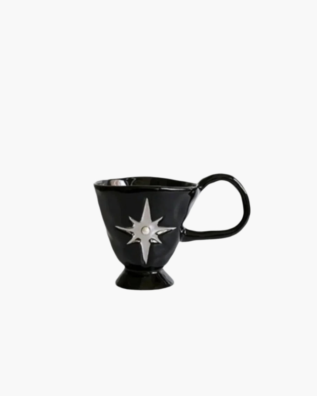 Midnight Star Chalice | Glazed Ceramic - Metallic Inlay & Pearl Detail by Alex