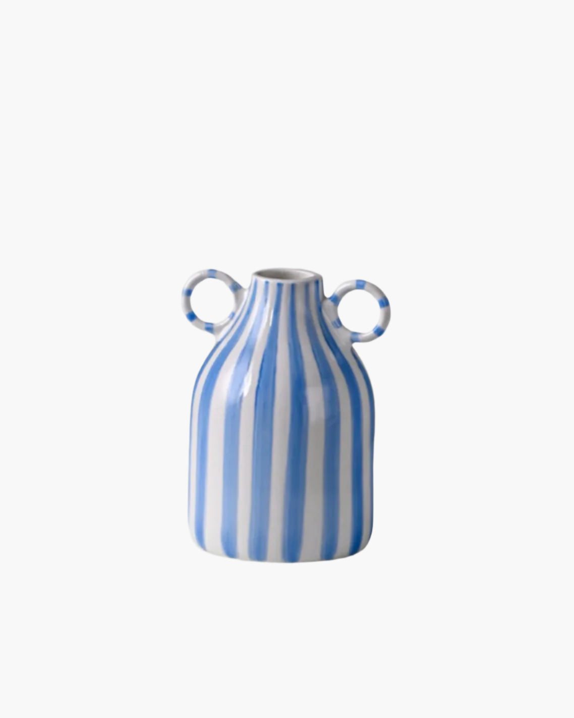 Ripple Twin-Loop Vase | Porcelain - Hand-Painted Stripes by Alex