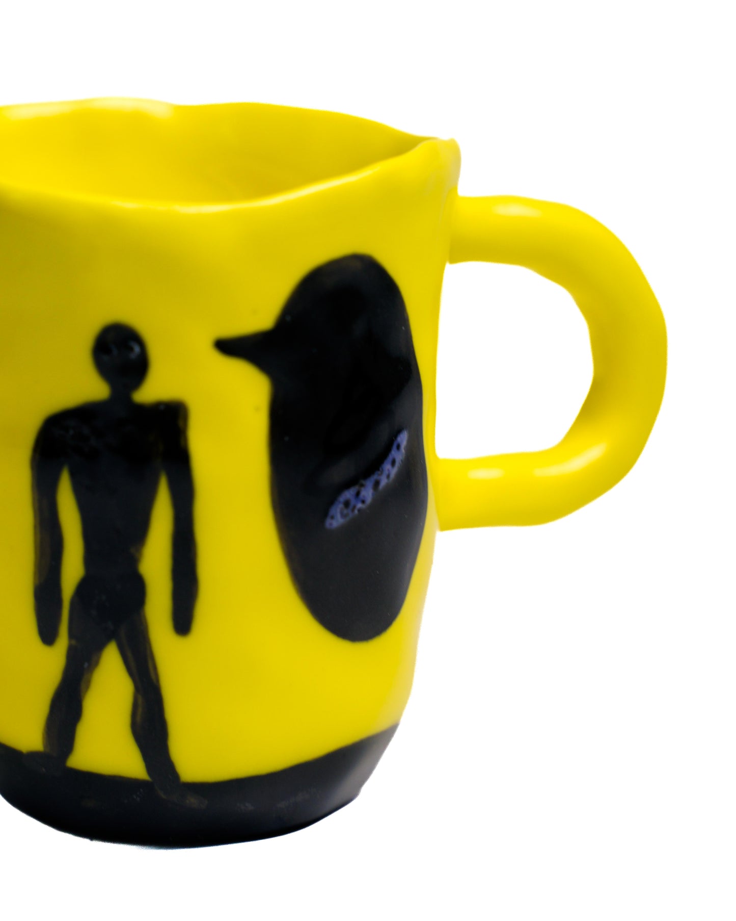 Venom Grip Mug | Black & Yellow Ceramic Cup - Rebel Brushwork by S.T.