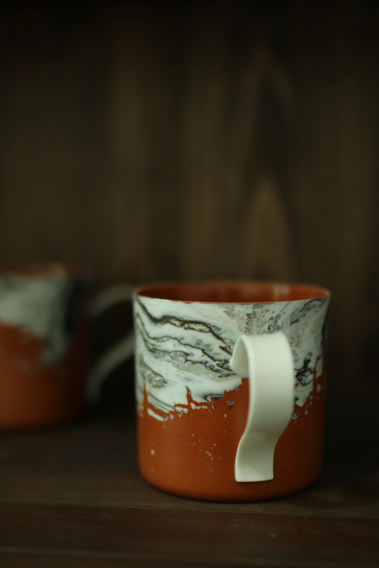 Brown Coffee Mug - Layered Clay by Zhuchen