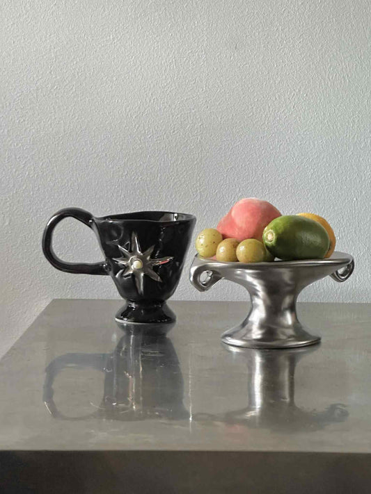Midnight Ritual Set - Ceramic Chalice and Tray