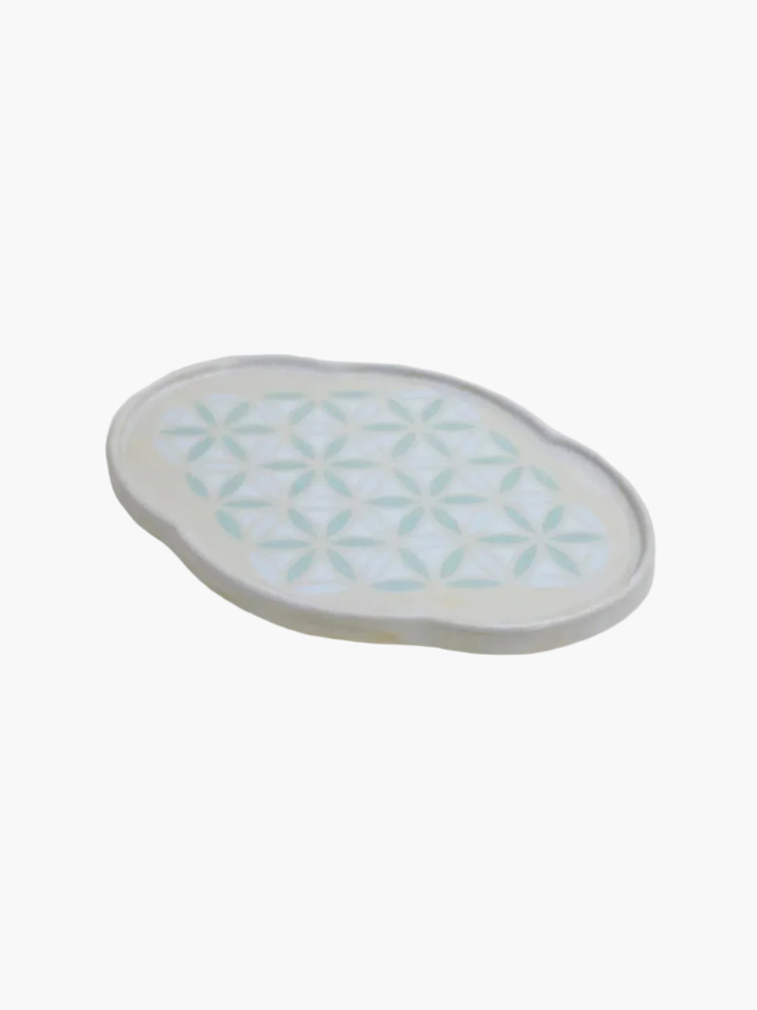 Flower of Life Cloud Plate | Porcelain - Geometric Engraving by Marsel