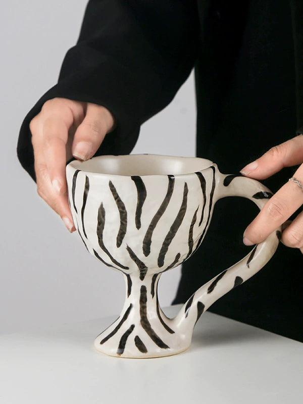 Wild Harmony Goblet Set | Hand-Painted Ceramic - Organic Forms by Alex