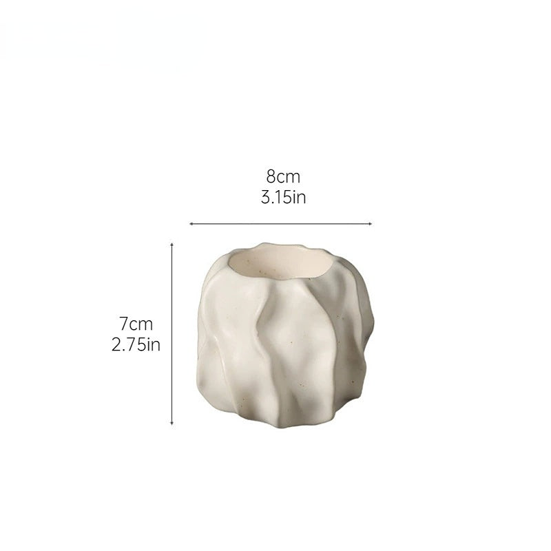 Ripple Candle Holder Collection | Porcelain - Sculptural Hand-Carving by Niki