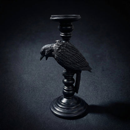Raven Ceramic Candleholder - Dark Sculptural Candle Holder