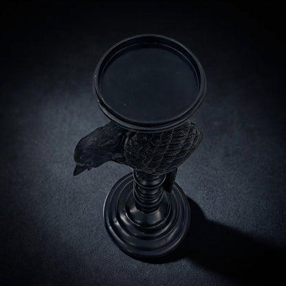 Raven Ceramic Candleholder - Dark Sculptural Candle Holder