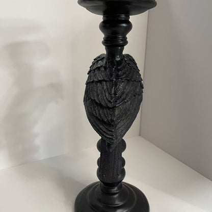 Raven Ceramic Candleholder - Dark Sculptural Candle Holder