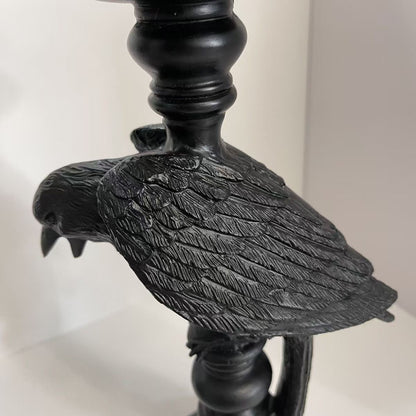 Raven Ceramic Candleholder - Dark Sculptural Candle Holder