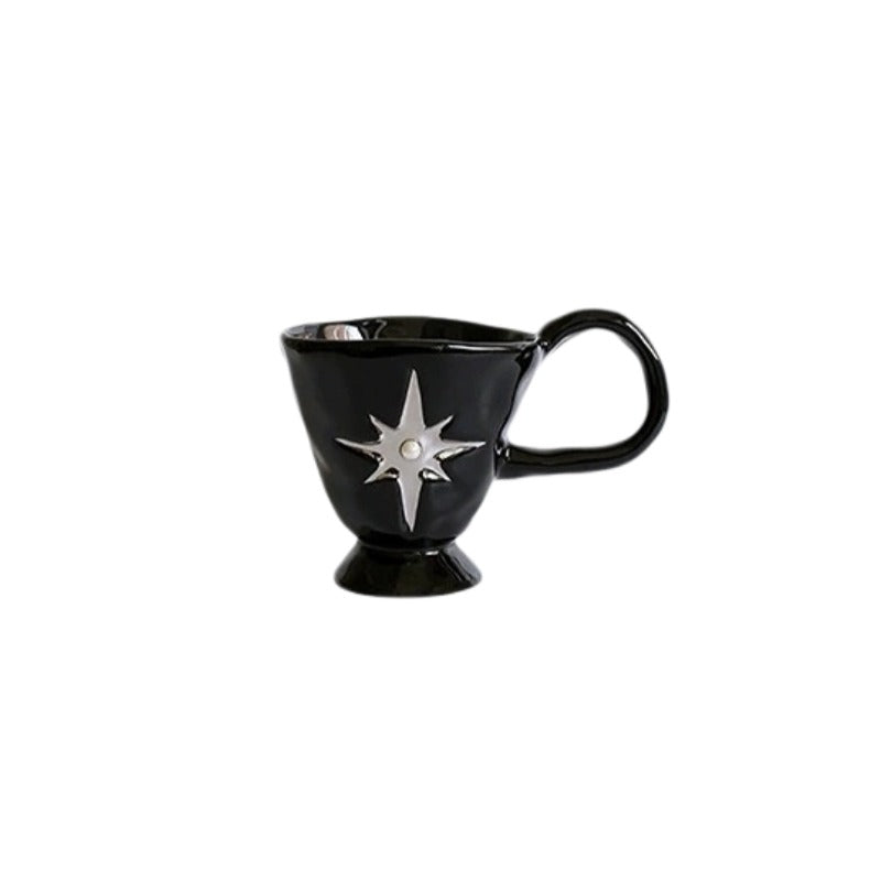 Midnight Star Chalice | Glazed Ceramic - Metallic Inlay & Pearl Detail by Alex