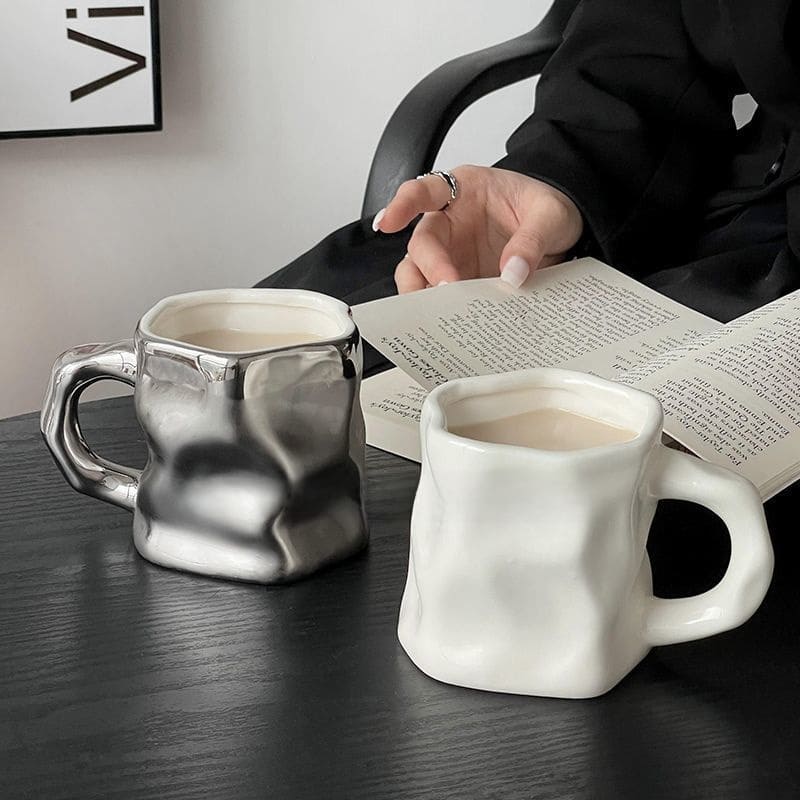 Midnight Star Chalice | Ceramic with Metallic Inlay & Pearl by
