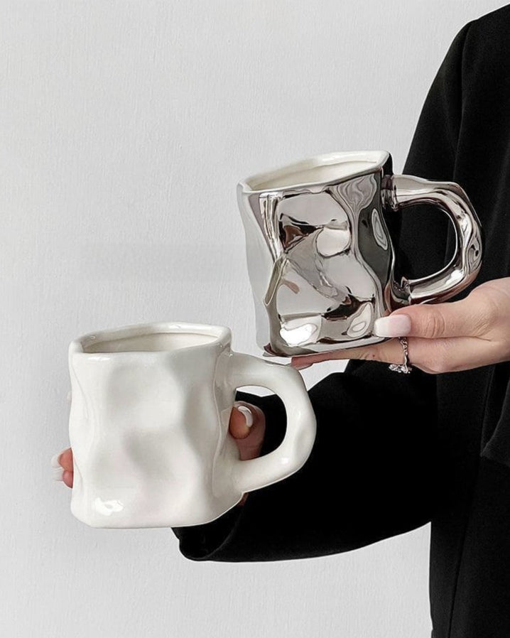 Midnight Star Chalice | Ceramic with Metallic Inlay & Pearl by